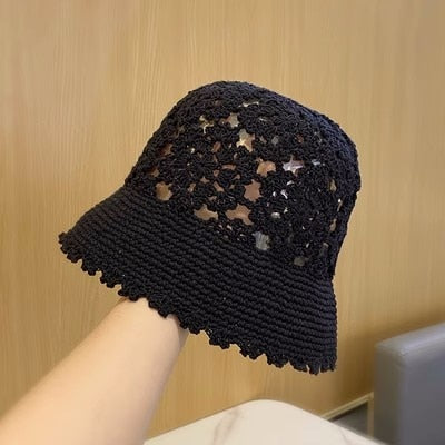 TEEK - Elegant Knitted Lace Hats HAT theteekdotcom Black hei-HYF 55-60cm head circumference 