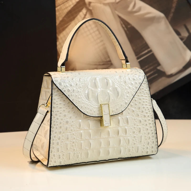 TEEK - Croc Pattern Small Flap Final Handbag BAG theteekdotcom white  