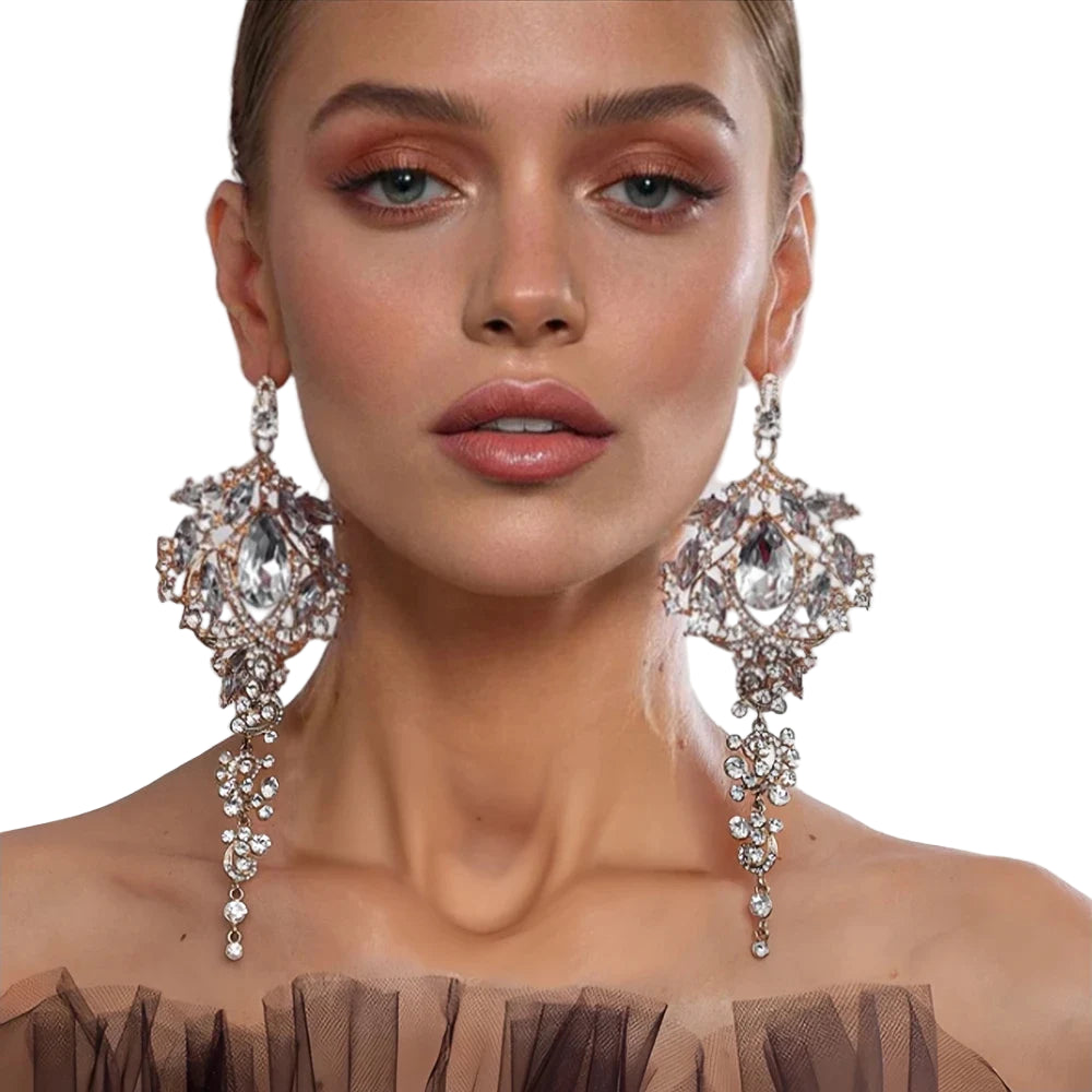 TEEK - Rhinestone Exaggerated Dangle Earrings JEWELRY theteekdotcom