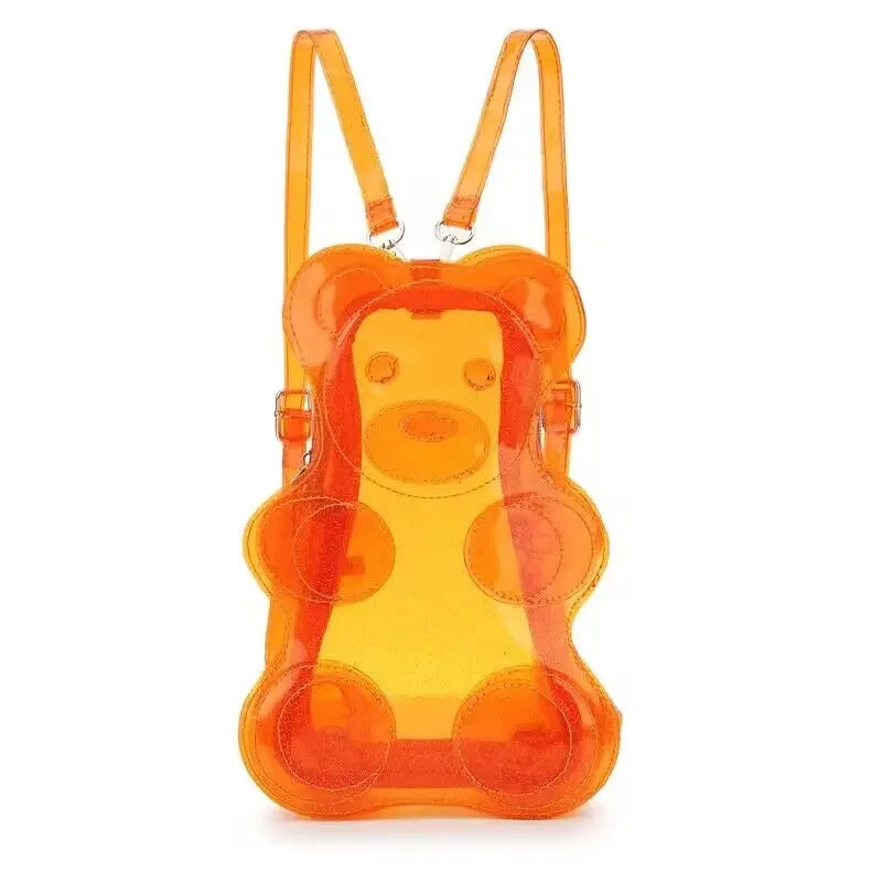 TEEK - Glitter Transparent Bear Mini Backpack BAG theteekdotcom Orange