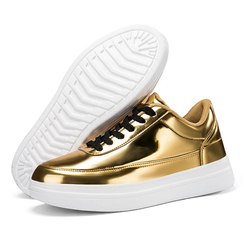 TEEK - Mens Lacquer Leather Shiny Sneaker SHOES theteekdotcom Gold 7