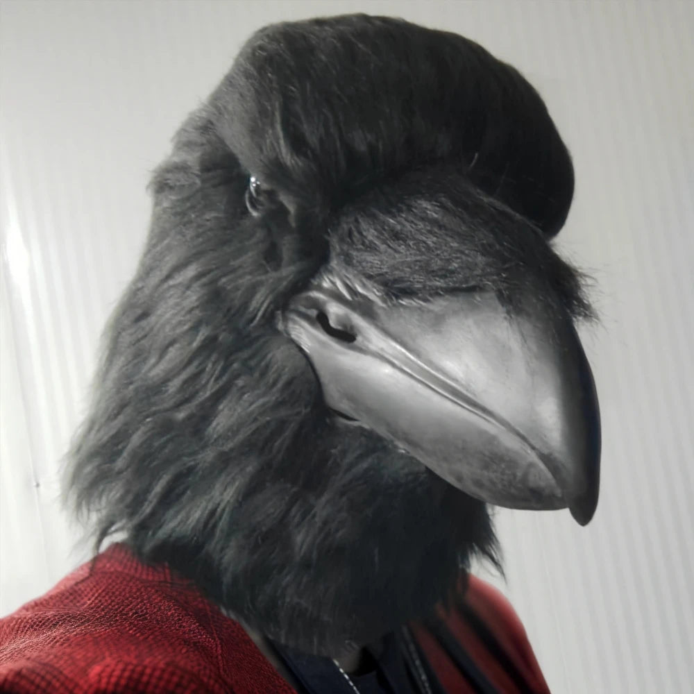 TEEK - Black Latex Crow Mask COSTUME theteekdotcom