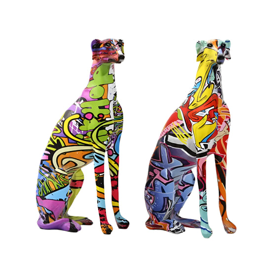 TEEK - Painted Colorful Greyhound Doberman Decoration HOME DECOR theteek.com