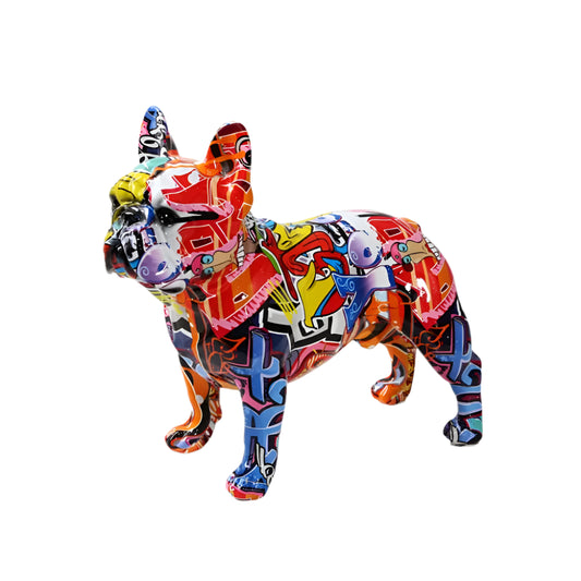 TEEK - Colorful French Graffiti Bulldog Statue HOME DECOR theteek.com 25.5x13x24.5CM United States