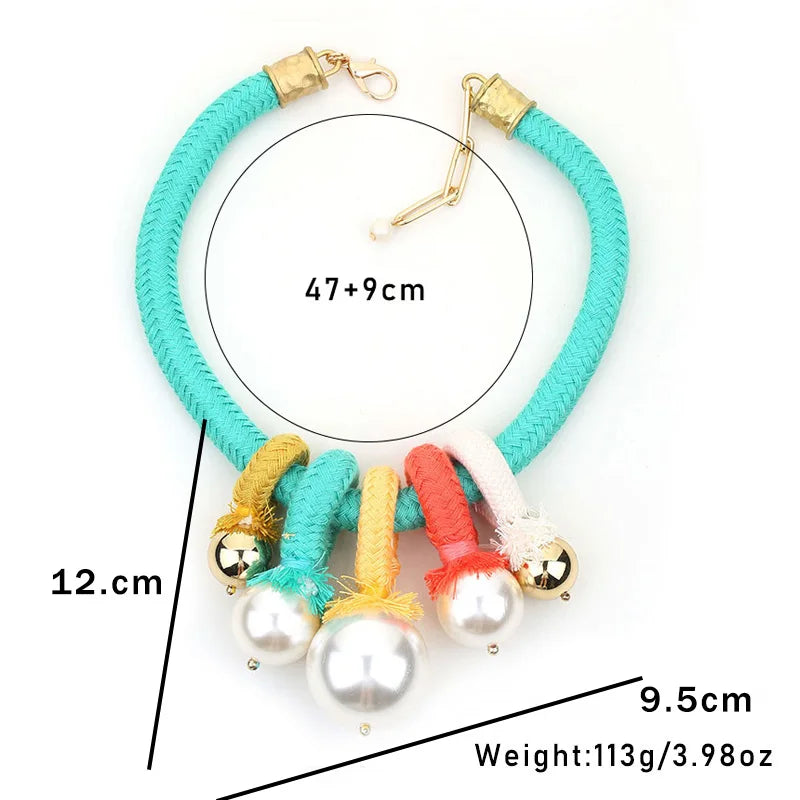 TEEK - Statement Beads Color Rope Necklace JEWELRY theteekdotcom