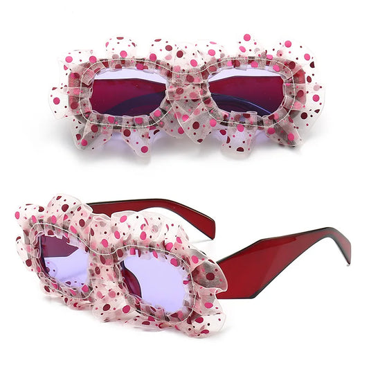 TEEK - Polka-Dot Ruffle Sunglasses EYEGLASSES theteekdotcom   