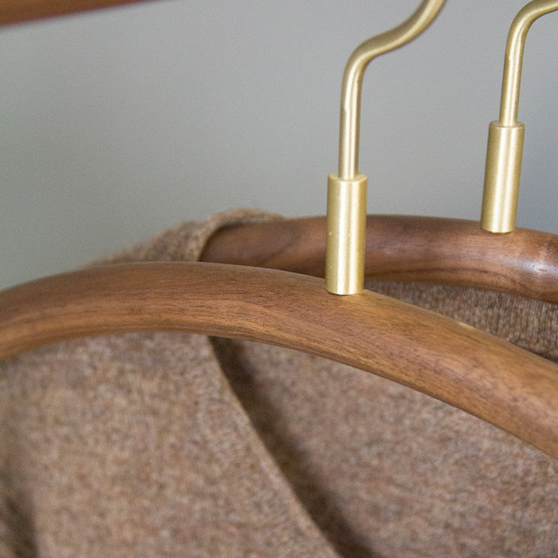 TEEK - 2pcs Solid Walnut Brass Hangers HOME DECOR theteekdotcom   