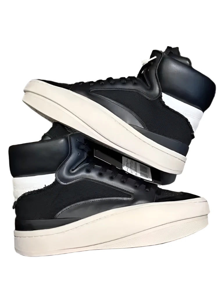 TEEK - Mens Spliced Canvas Genuine Leather High Top Sneakers SHOES theteekdotcom   