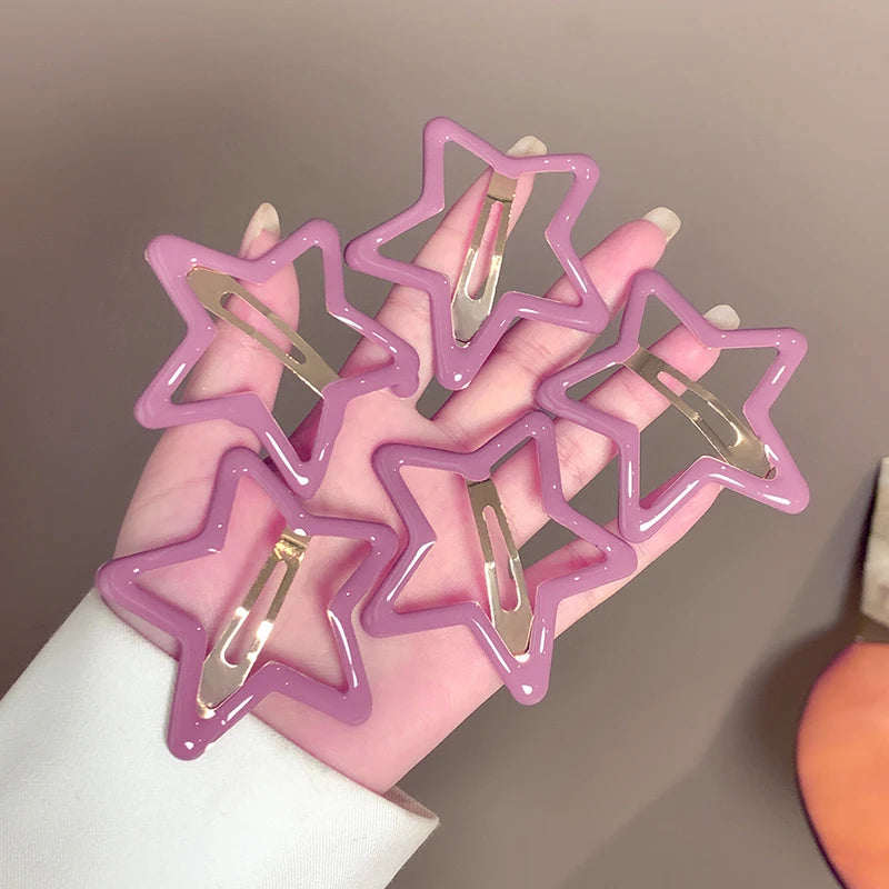 TEEK - 5-10 Pcs Hollow Star Hair Clips HAIR CARE theteekdotcom B  