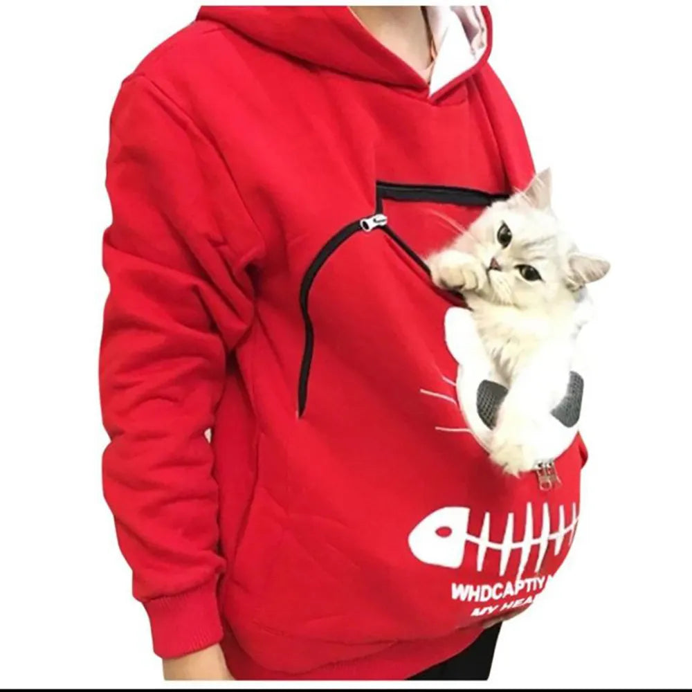 TEEK - Cat Lovers Cuddle Pouch Sweatshirt TOPS theteekdotcom   