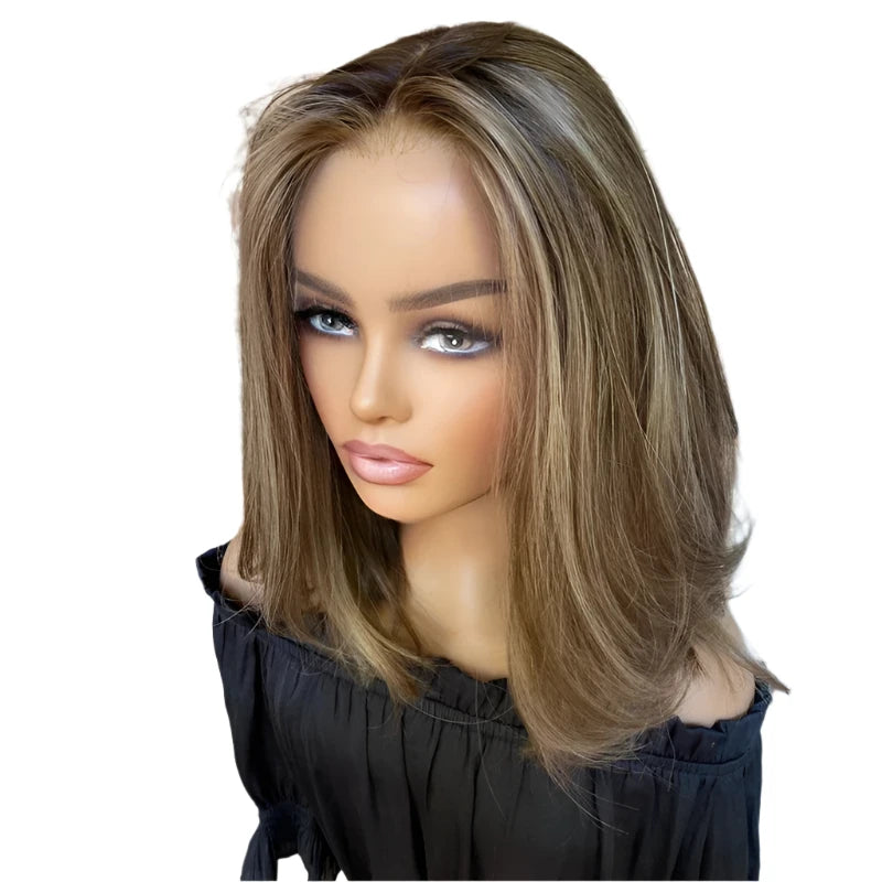 TEEK - Glueless Brown Blonde Natural Real Wig s HAIR theteekdotcom   