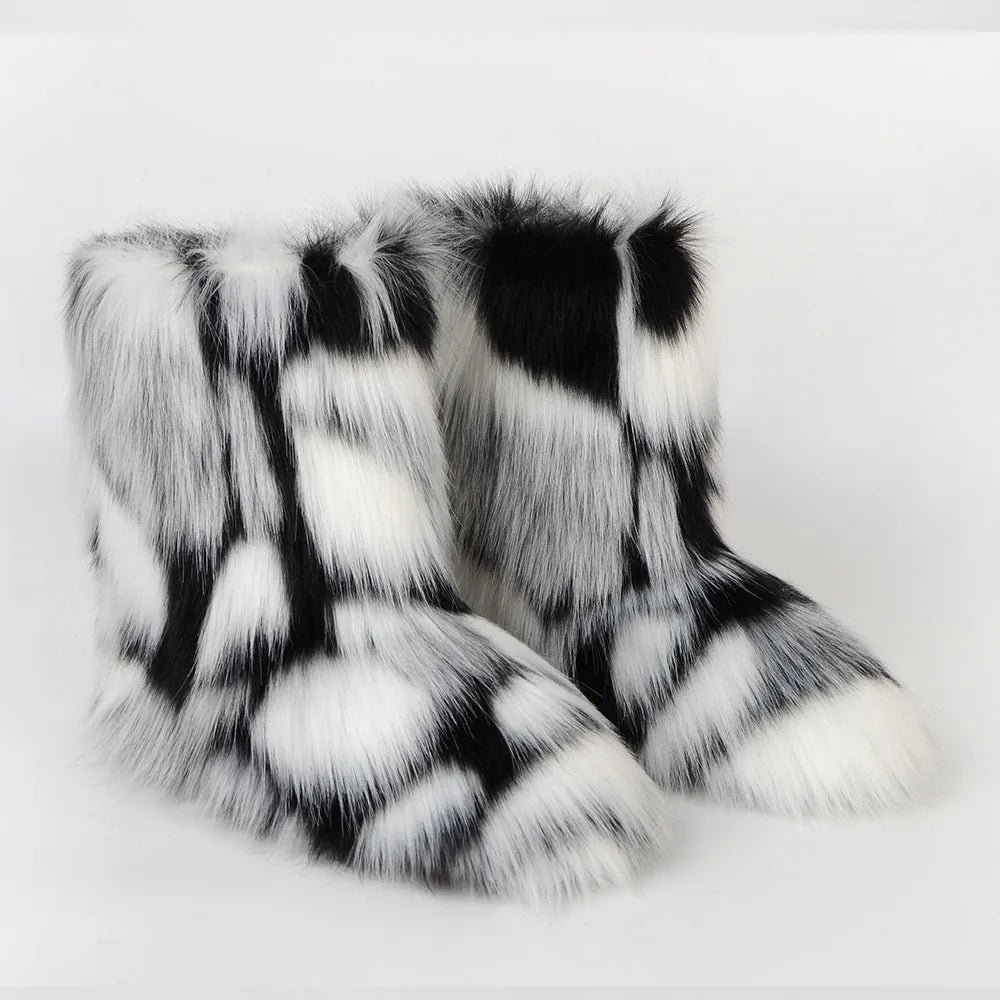 TEEK - Fluffy Faux Fox Fur Boots