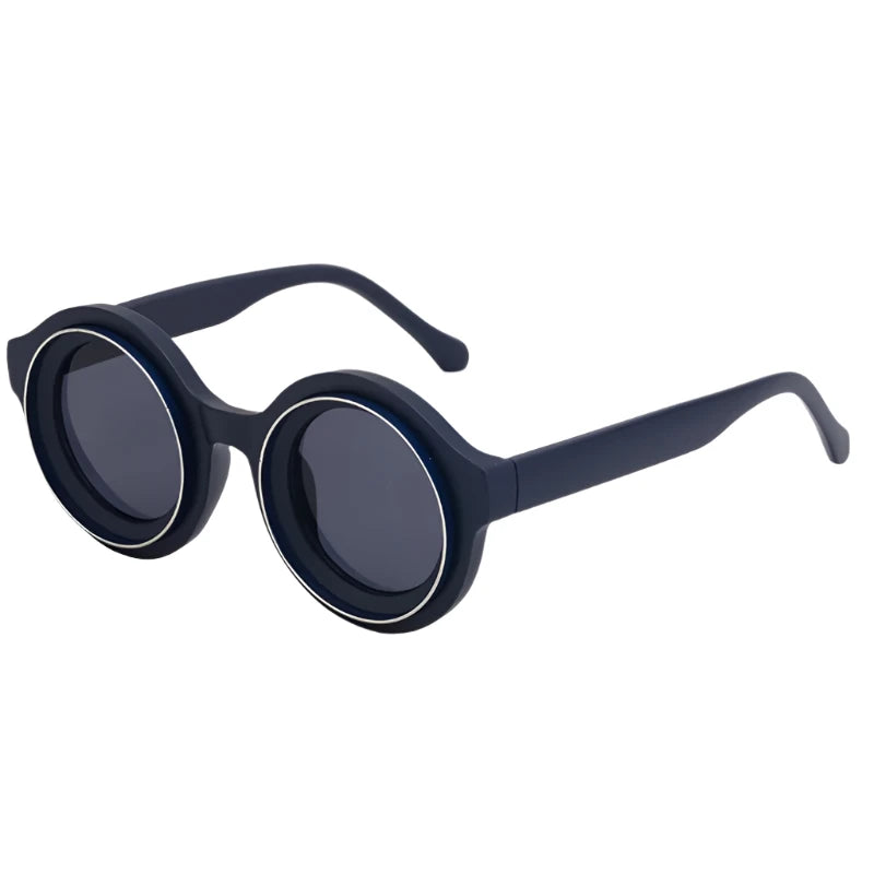 TEEK - Rebel Round Sunglasses EYEGLASSES theteekdotcom C8BlueSilverGray