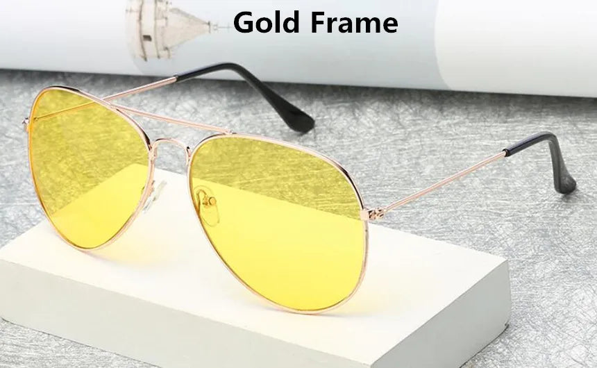 TEEK - Aviation Night Vision Yellow Sunglasses EYEGLASSES theteekdotcom Gold  