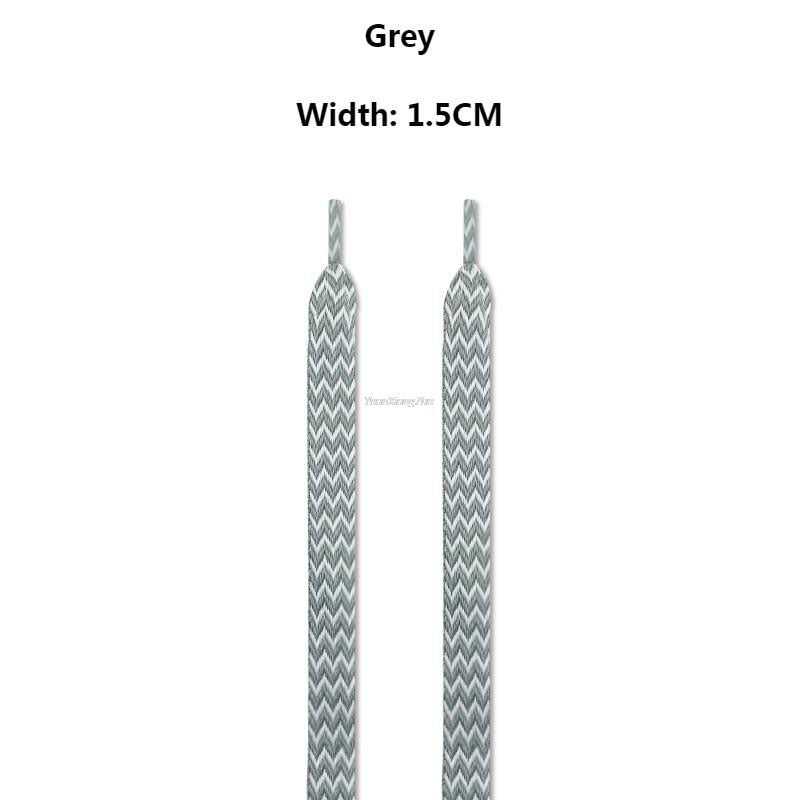TEEK - Pair of Wide to Extra Wide Flat Shoelaces SHOELACES theteekdotcom 1.5 Grey 120cm 