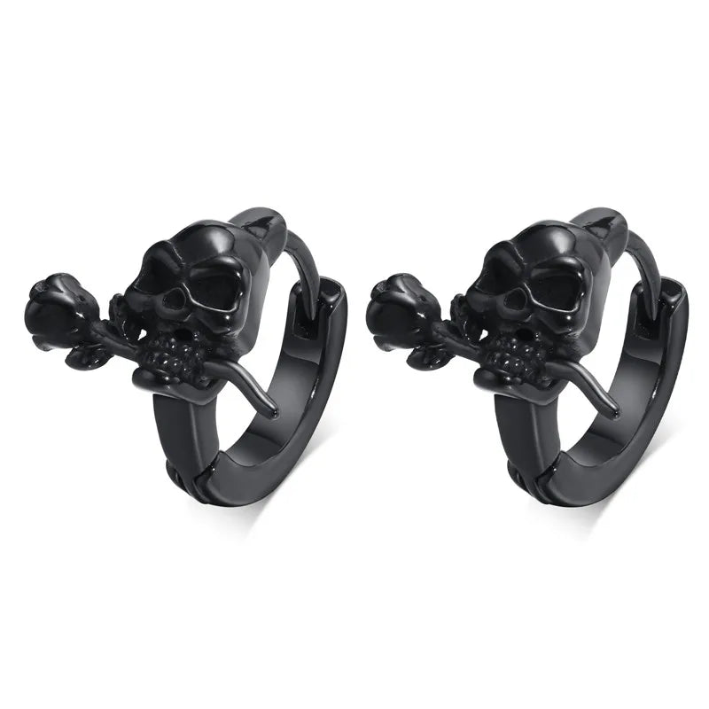 TEEK - Mens Punk Gothic Skull Hoop Huggie Earrings JEWELRY theteekdotcom 64832 1  