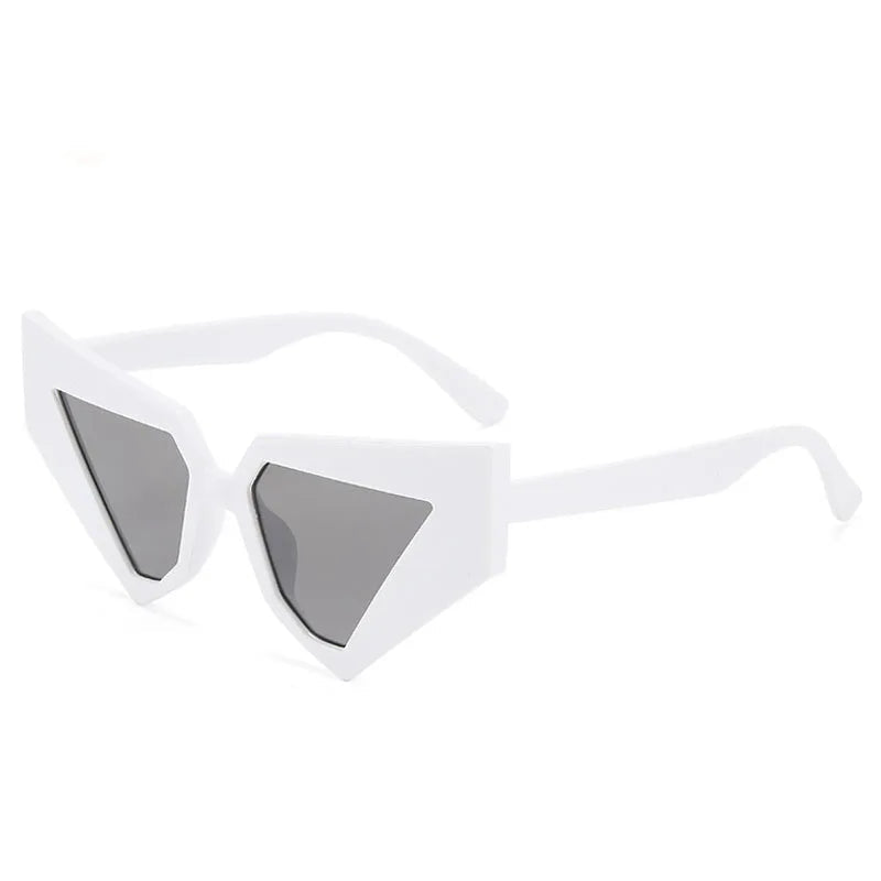 TEEK - Oversized Abstract Cat Eye Sunglasses EYEGLASSES theteekdotcom C5White
