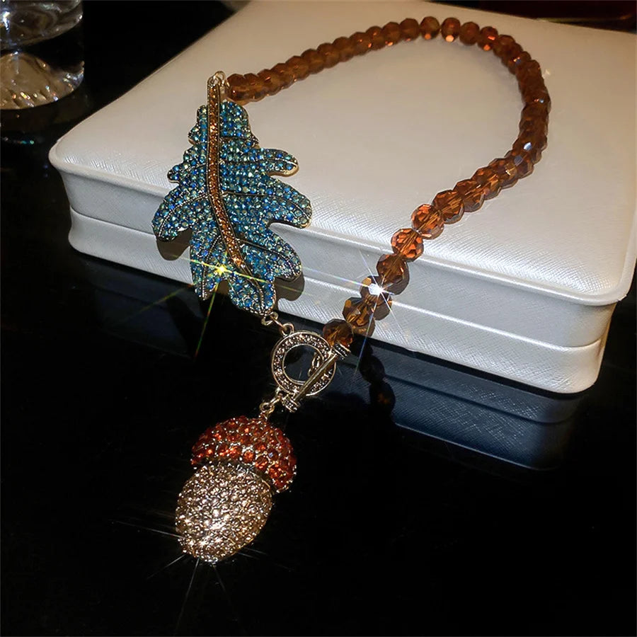 TEEK - Vintage Leaf Crystal Jewelry Set JEWELRY theteekdotcom   