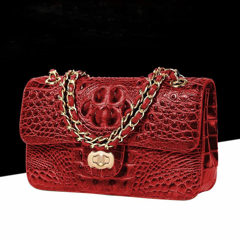 TEEK - Croco Dear Handbag BAG theteekdotcom red 1  