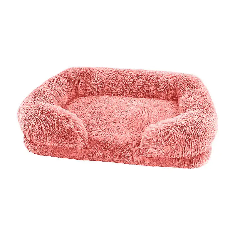 TEEK - Cozy Plush Dog Sofa Bed With Removable Cover PET SUPPLIES theteekdotcom Pink S 40x30x12cm 