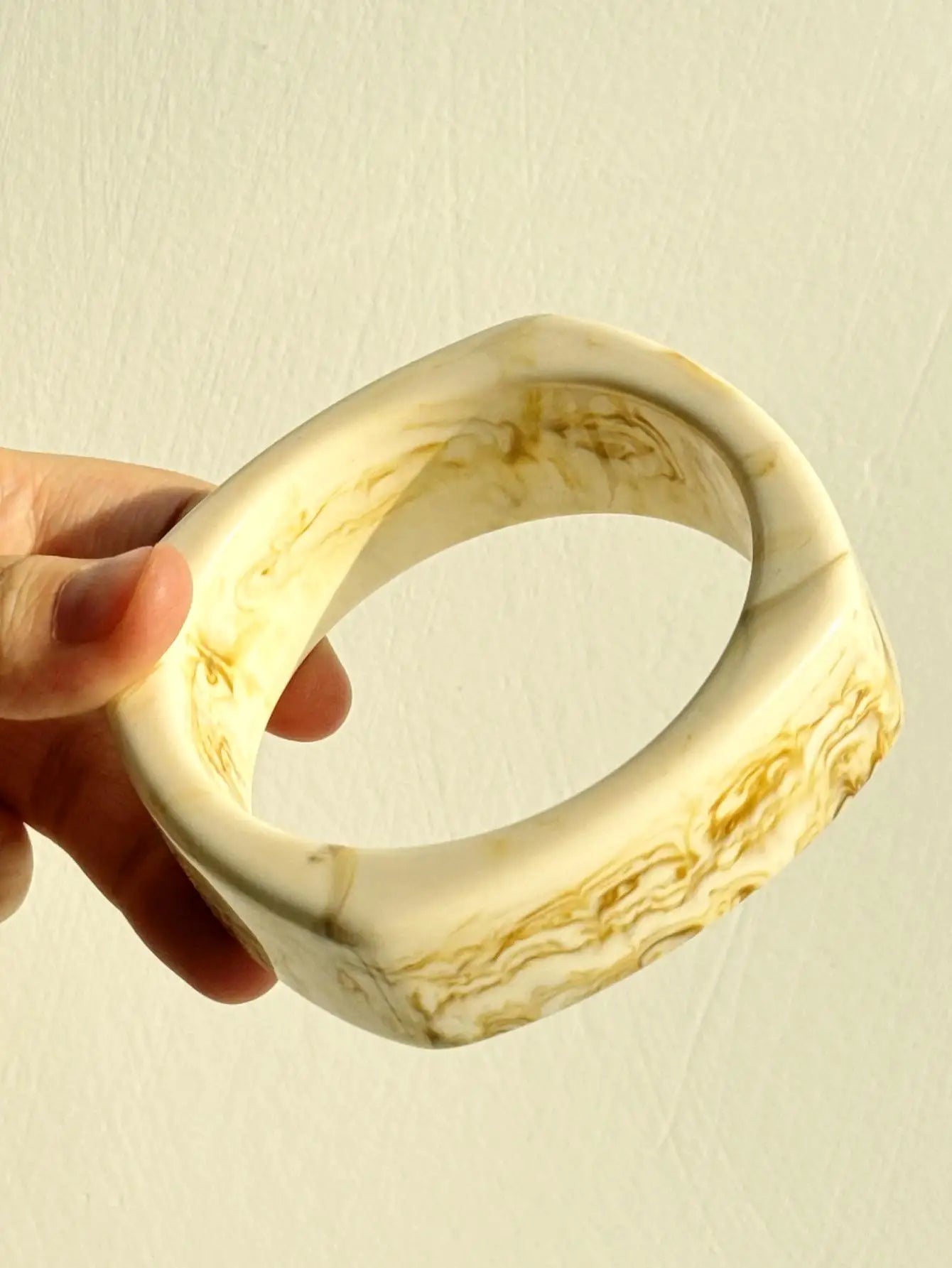 TEEK - Chunky Sunrise Yellow White Texture Silver Plated Bracelet JEWELRY theteekdotcom L