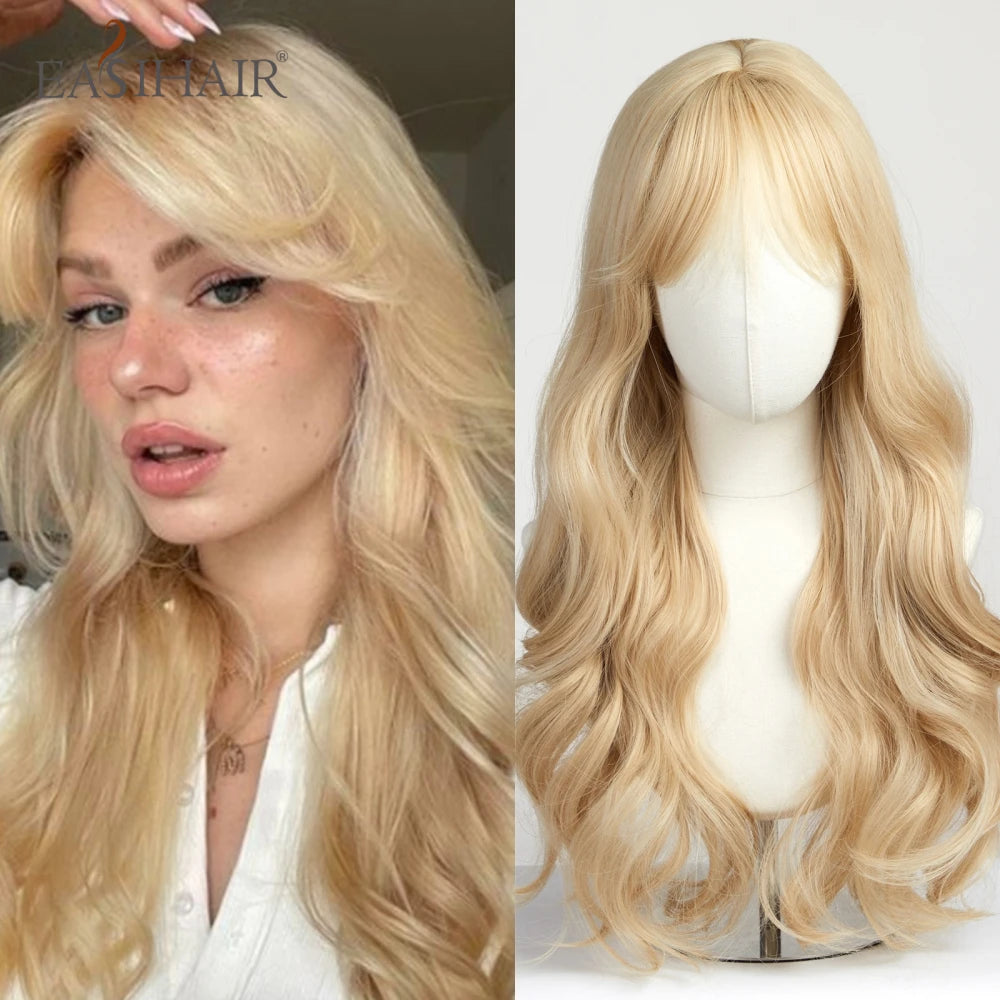 TEEK - Medium Length Wavy Bang Synthetic Wig HAIR theteekdotcom   