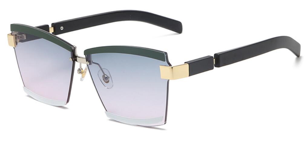 TEEK - Regal Rimless Detail Sunglasses EYEGLASSES theteekdotcom C6 green white  
