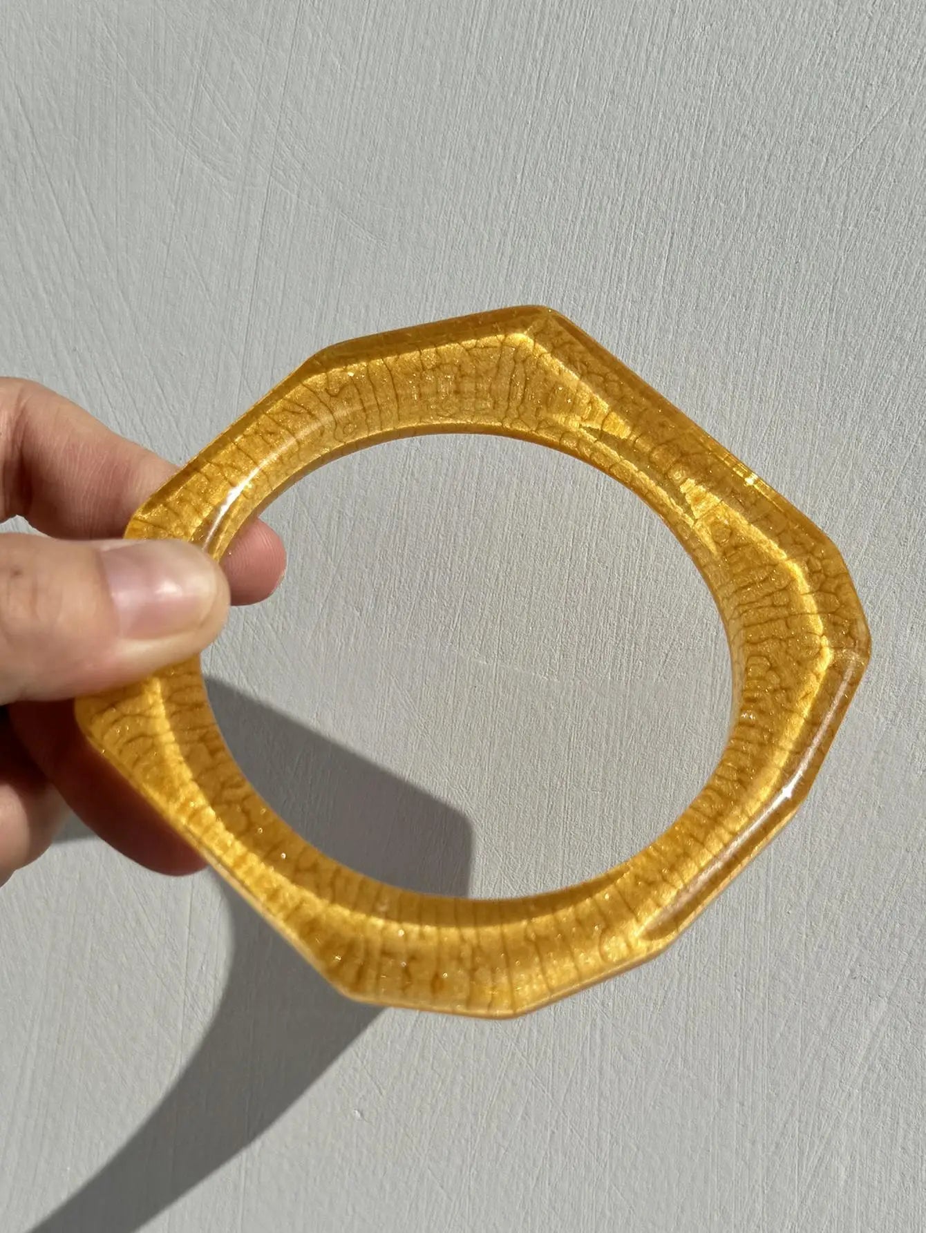 TEEK - Chunky Sunrise Yellow White Texture Silver Plated Bracelet JEWELRY theteekdotcom U