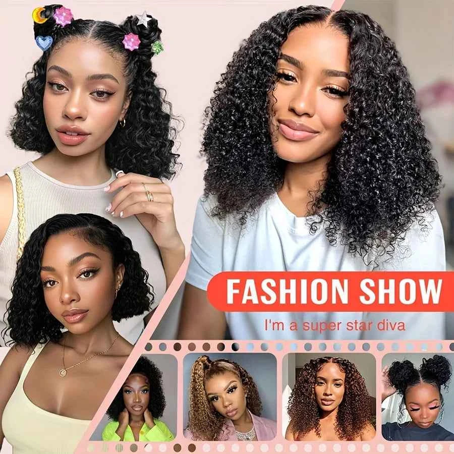 TEEK - Curly Lace Front Wigs Wear And Go Glueless Short Curly Frontal Wig HAIR theteekdotcom