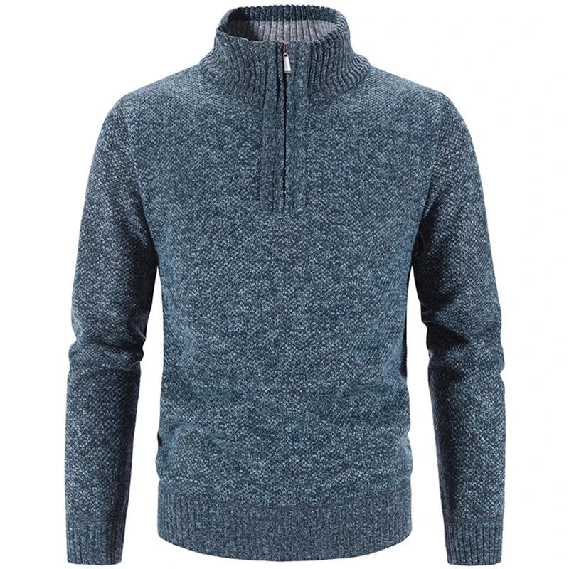 TEEK - Mens Fleece Half Zipper Turtleneck Pullover Sweater SWEATER theteekdotcom Blue US XS | Asian M 