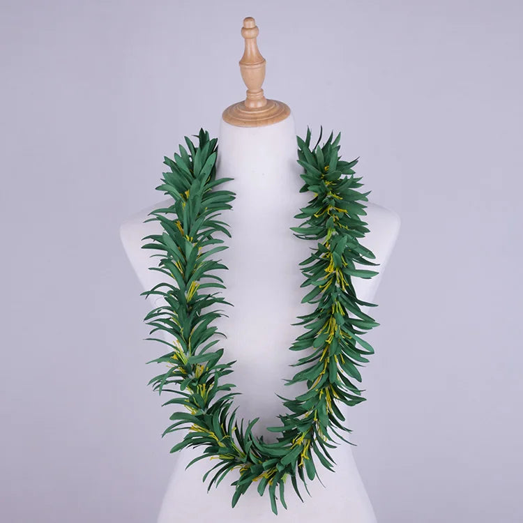 TEEK - Artificial Velvet Spider Lily Flower Handmade Necklace Leis JEWELRY theteekdotcom Green  