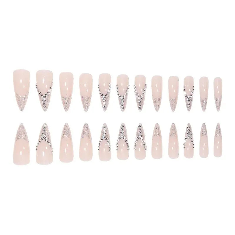 TEEK - 24 PCs Long Tip Shimmering 3D False Nails NAIL ART theteekdotcom   