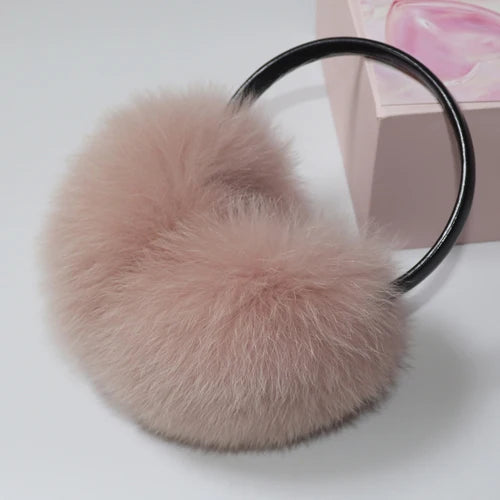 TEEK - Plush Genuine Fox Fluff Earmuffs EARMUFFS theteekdotcom pink 1  