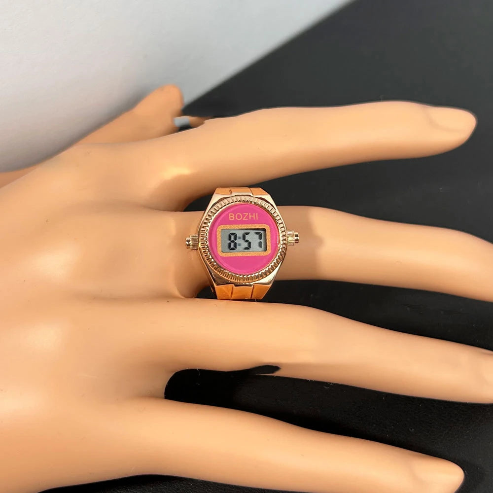 TEEK - Mini Electronic Digital Watch Finger Rings WATCH theteekdotcom rose-rose  