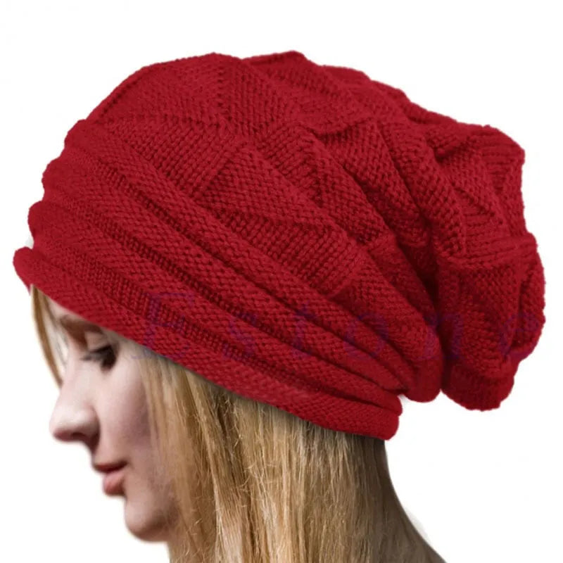 TEEK - Knitted Slouch Beanies HAT theteekdotcom Red  