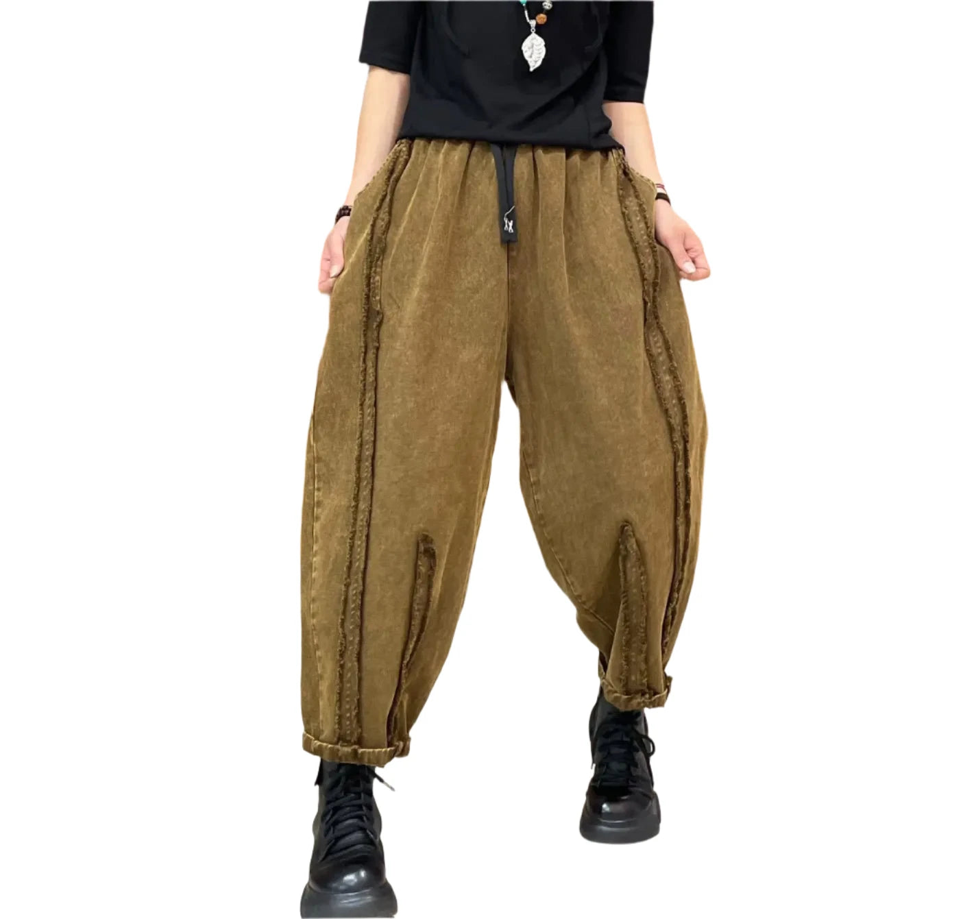 TEEK - Womens Streetwear Distressed Harem Pants PANTS theteekdotcom One Size  