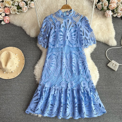 TEEK - Out Laced Mini Dress DRESS theteekdotcom Blue M 