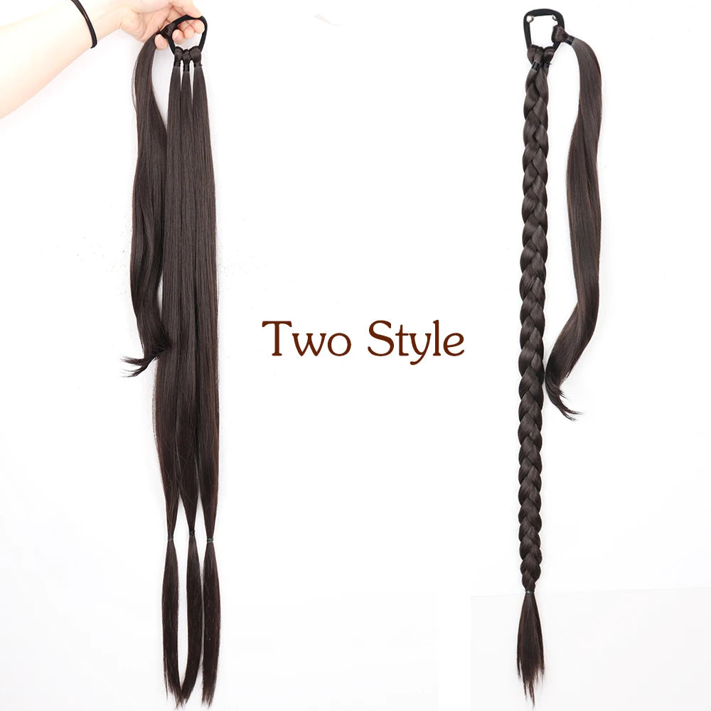 TEEK - 34inches Synthetic Long Braided Ponytail Hair Extensions HAIR theteekdotcom Q81-2