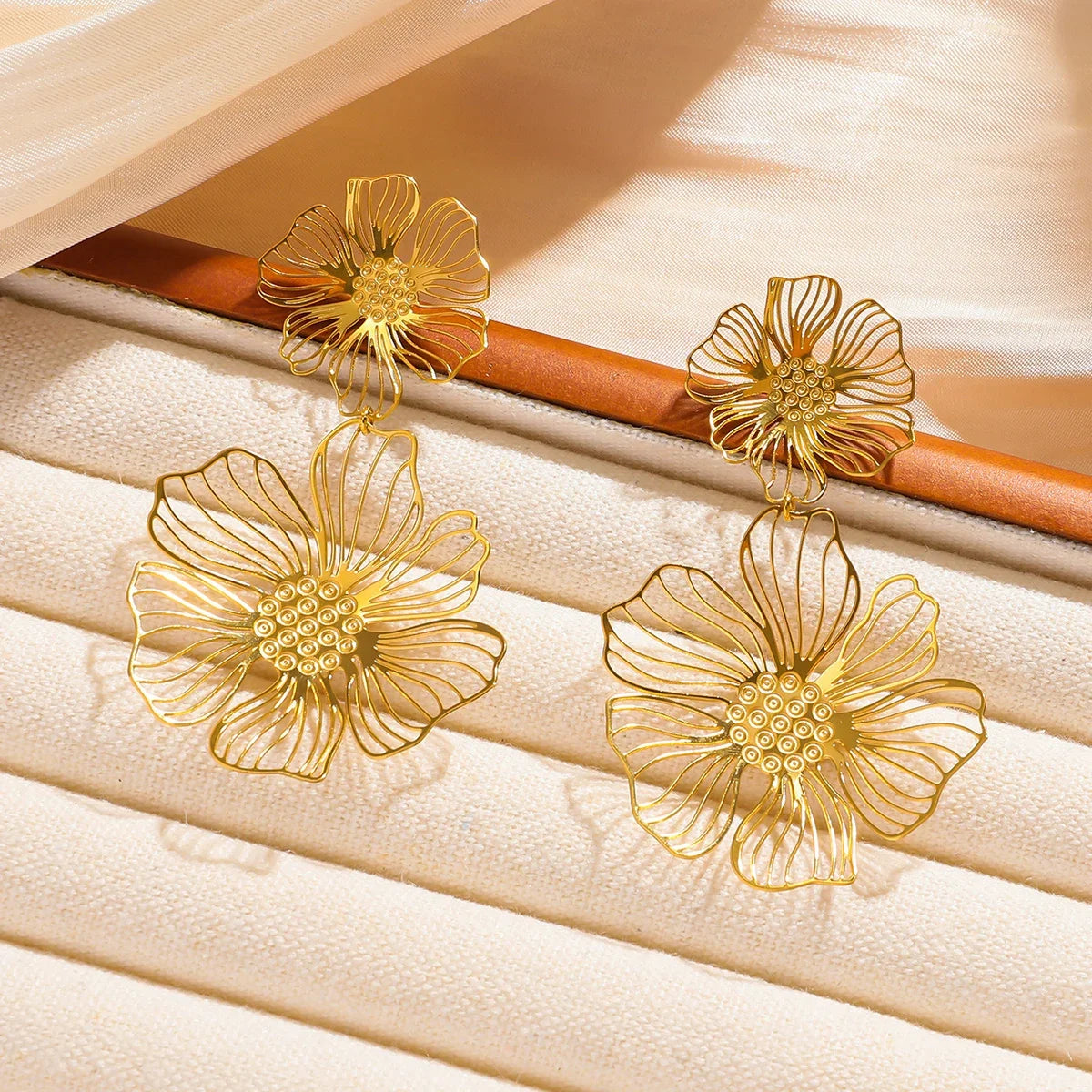 TEEK - Romantic Flower Petal Long Tassel Drop Earrings JEWELRY theteekdotcom