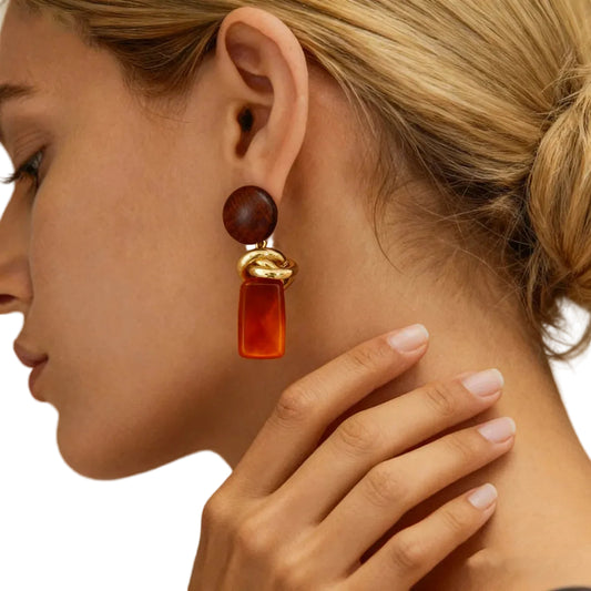 TEEK - Metal Wrap Irregular Dangle Earrings JEWELRY theteekdotcom