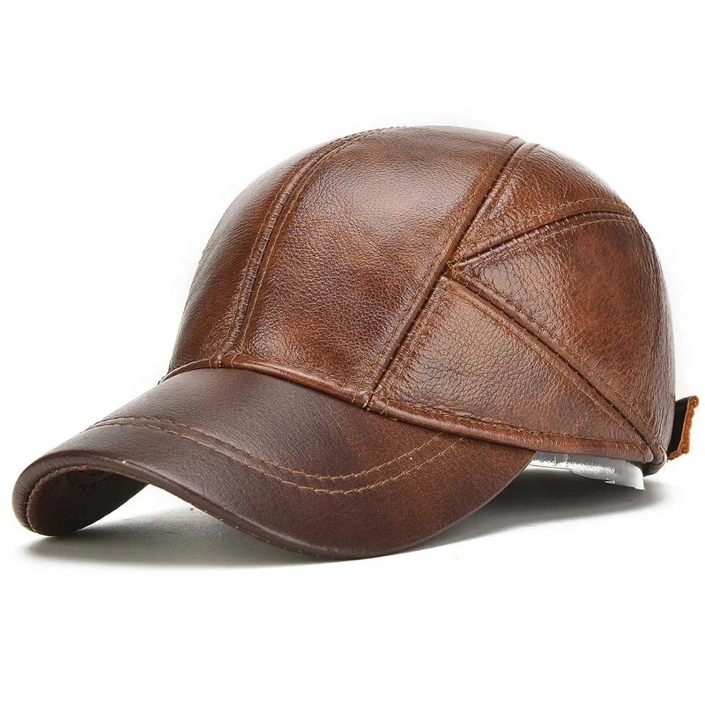 TEEK - Mens Real Leather Earflap Cap HAT theteekdotcom