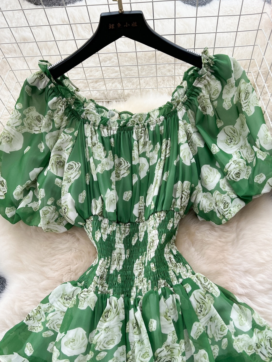 TEEK - Vintage Floral Print Ruffle Dress DRESS theteekdotcom   