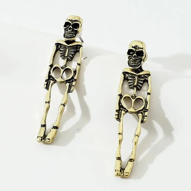 TEEK - Skull Skeleton Drop Earrings JEWELRY theteekdotcom   