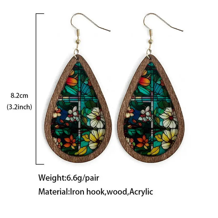 TEEK - Mosaic Stained Glass Earrings JEWELRY theteekdotcom   