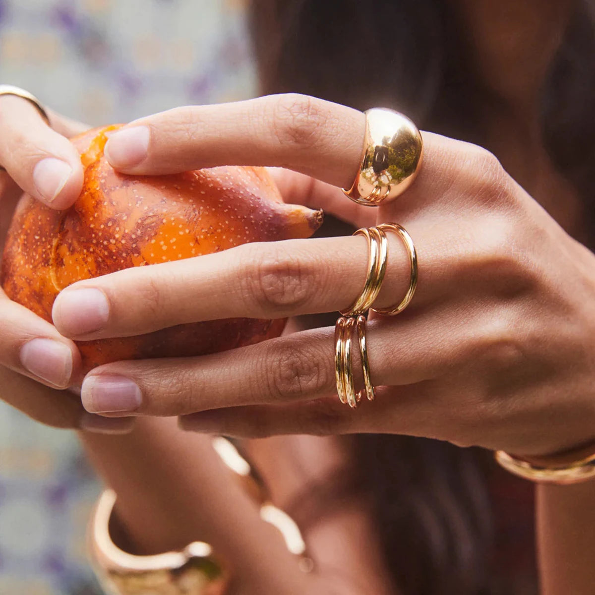 TEEK - 18K Gold Color Plated Stainless Steel Stackable Ring JEWELRY theteekdotcom