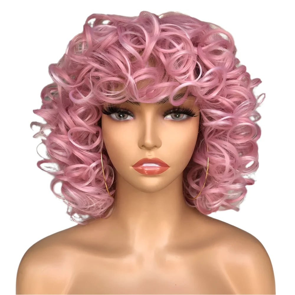 TEEK - Fluffy Short Hair Afro Bangs CurlyWig HAIR theteekdotcom 1608-2317 14inches 