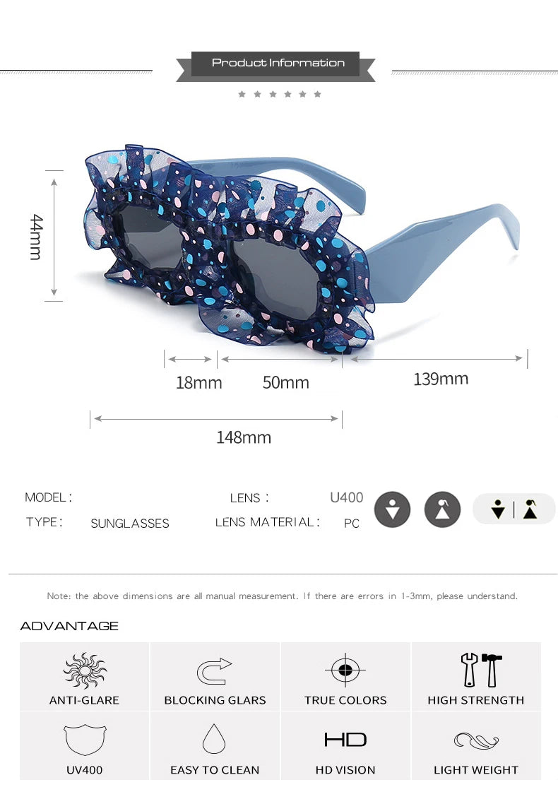 TEEK - Polka-Dot Ruffle Sunglasses EYEGLASSES theteekdotcom   