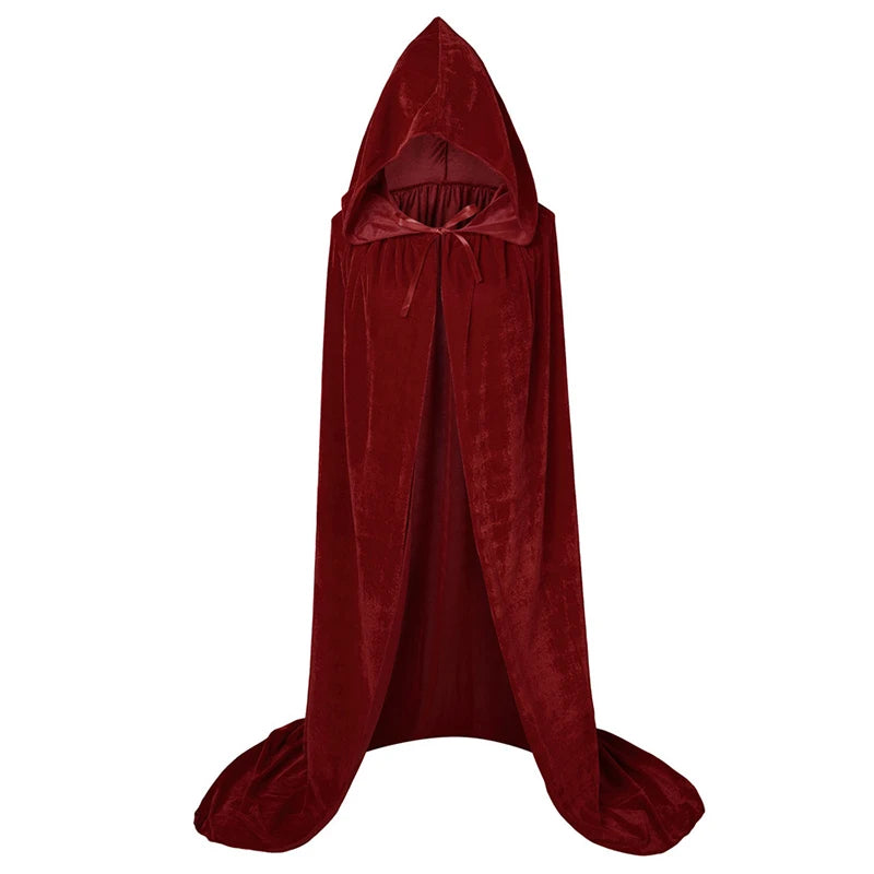 TEEK - Witch Hooded Cloak CLOAK theteekdotcom Burgundy L: 4'7"/140cm Height 