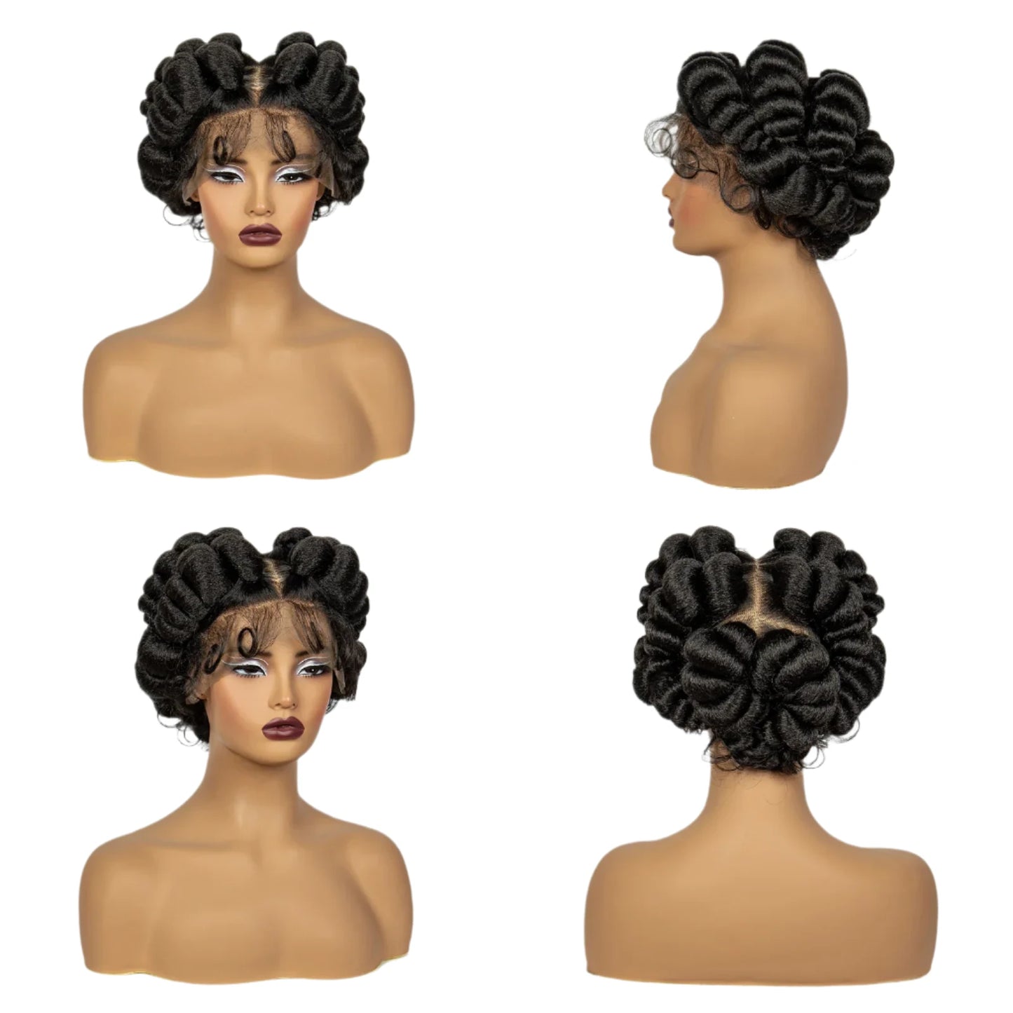 TEEK -  27-613 6Inch Transparent Full Lace Handmade Bantu Synthetic Wig HAIR theteekdotcom   