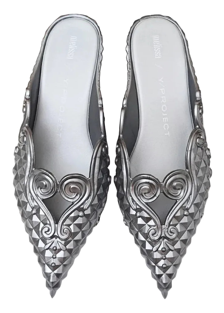 Design Big Butterfly Knot Melissa Women Flat Mules Sandals High Quality Cozy Patent Leather Pointed Toe Back Strap Shoes TEEK as pic 1 8.5